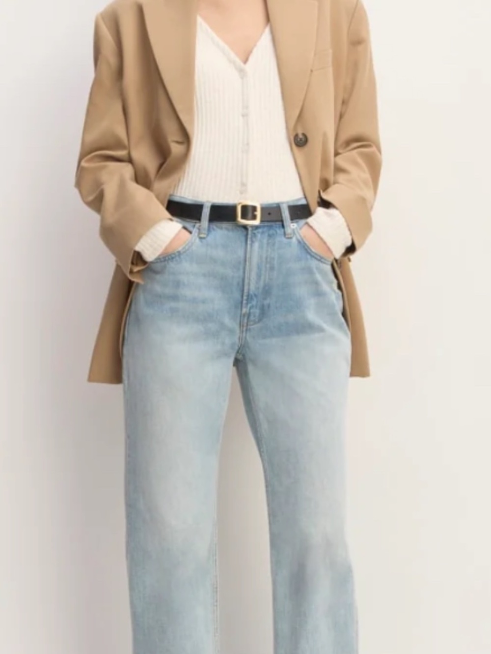 Everlane THE CHEEKY STRAIGHT JEAN – Weathered Beach; Size 25R